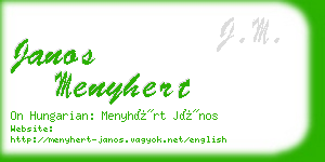 janos menyhert business card